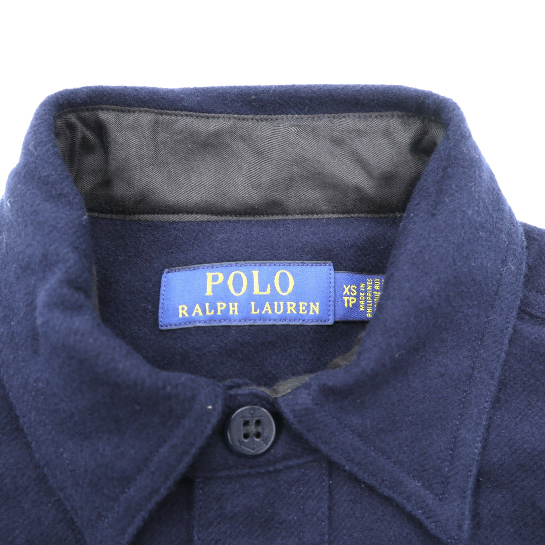 Polo Ralph Lauren Military CPO Shirt, XS, Navy Cotton, Chin Strap, Anchor Button