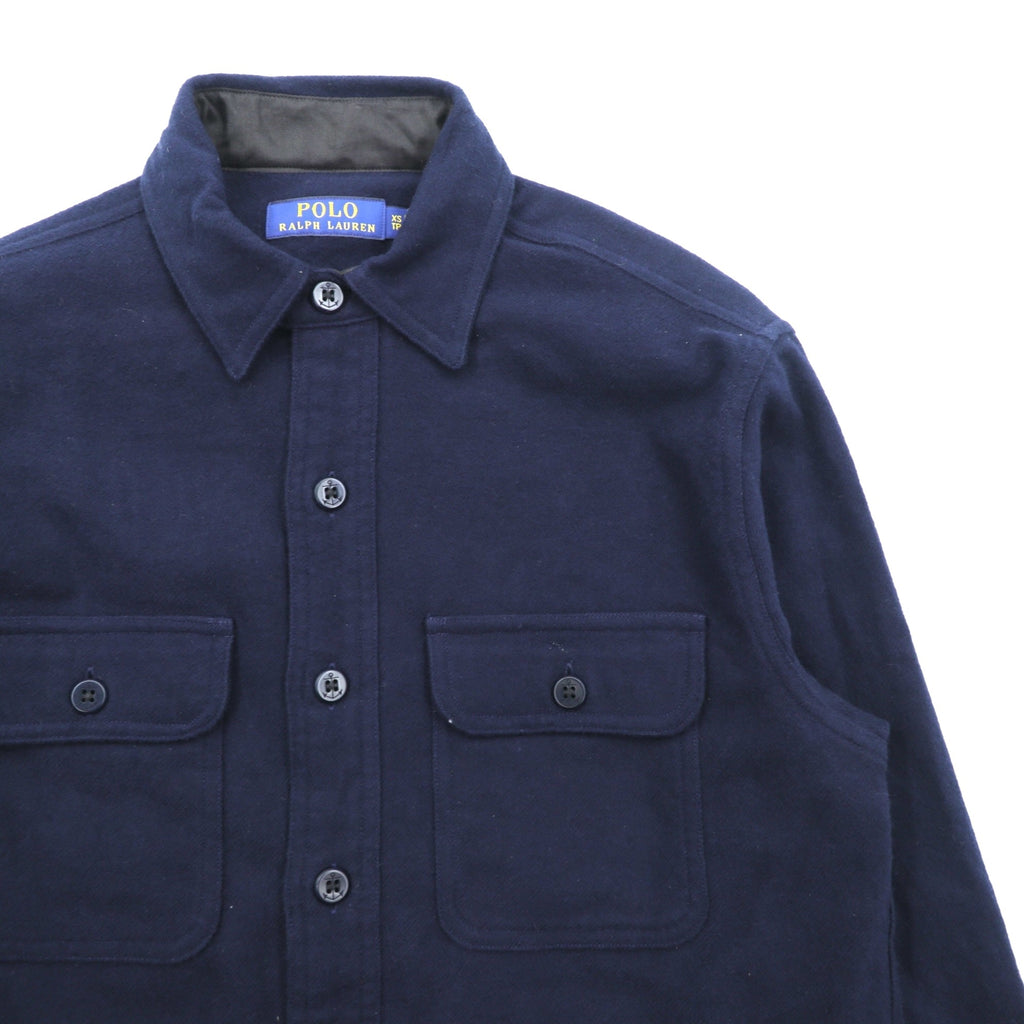 Polo Ralph Lauren Military CPO Shirt, XS, Navy Cotton, Chin Strap, Anchor Button