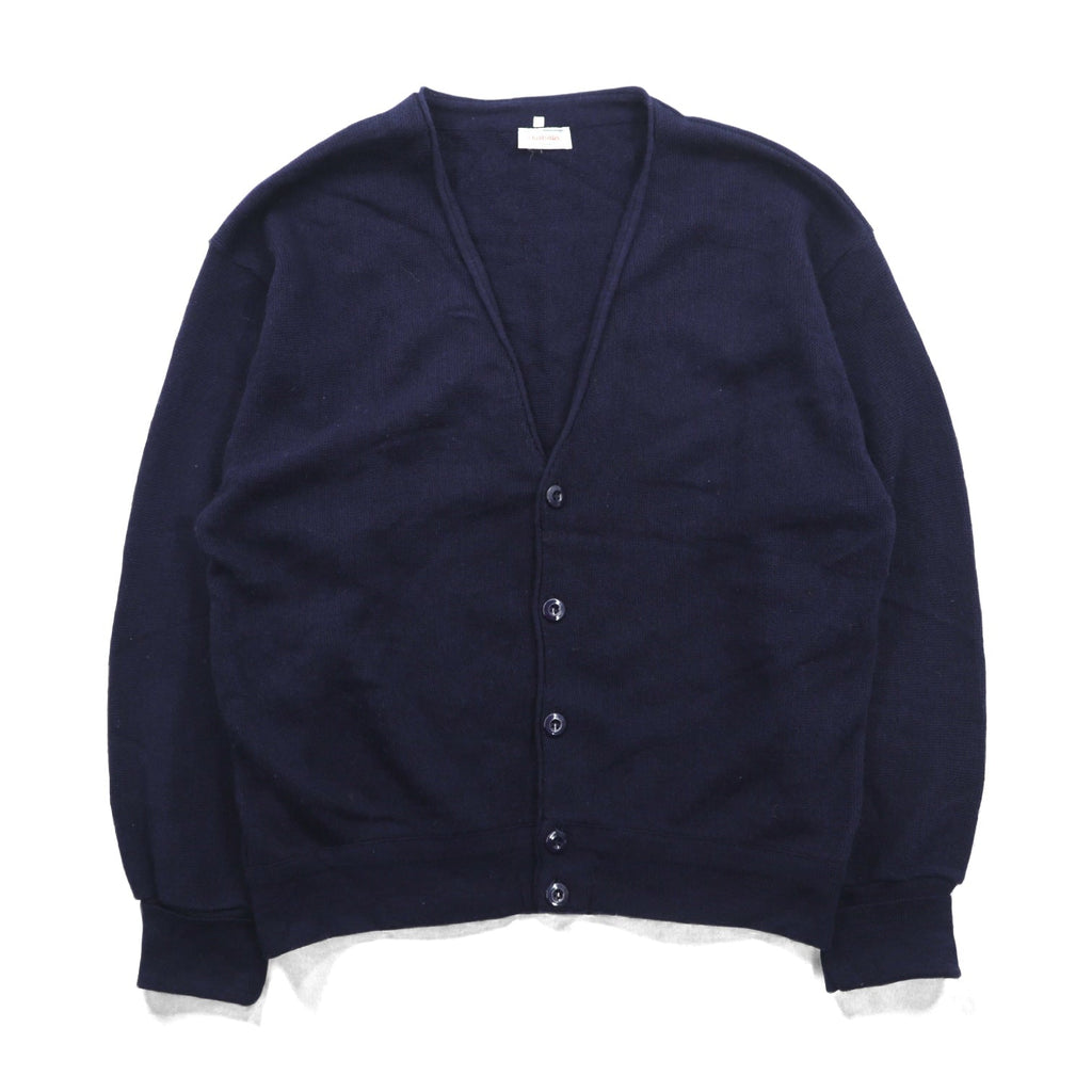 chabala 80s France Vintage Knitwear Vネック ニット カーディガン L ネイビー フランス製