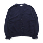chabala 80s France Vintage Knitwear Vネック ニット カーディガン L ネイビー フランス製