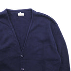 chabala 80s France Vintage Knitwear Vネック ニット カーディガン L ネイビー フランス製