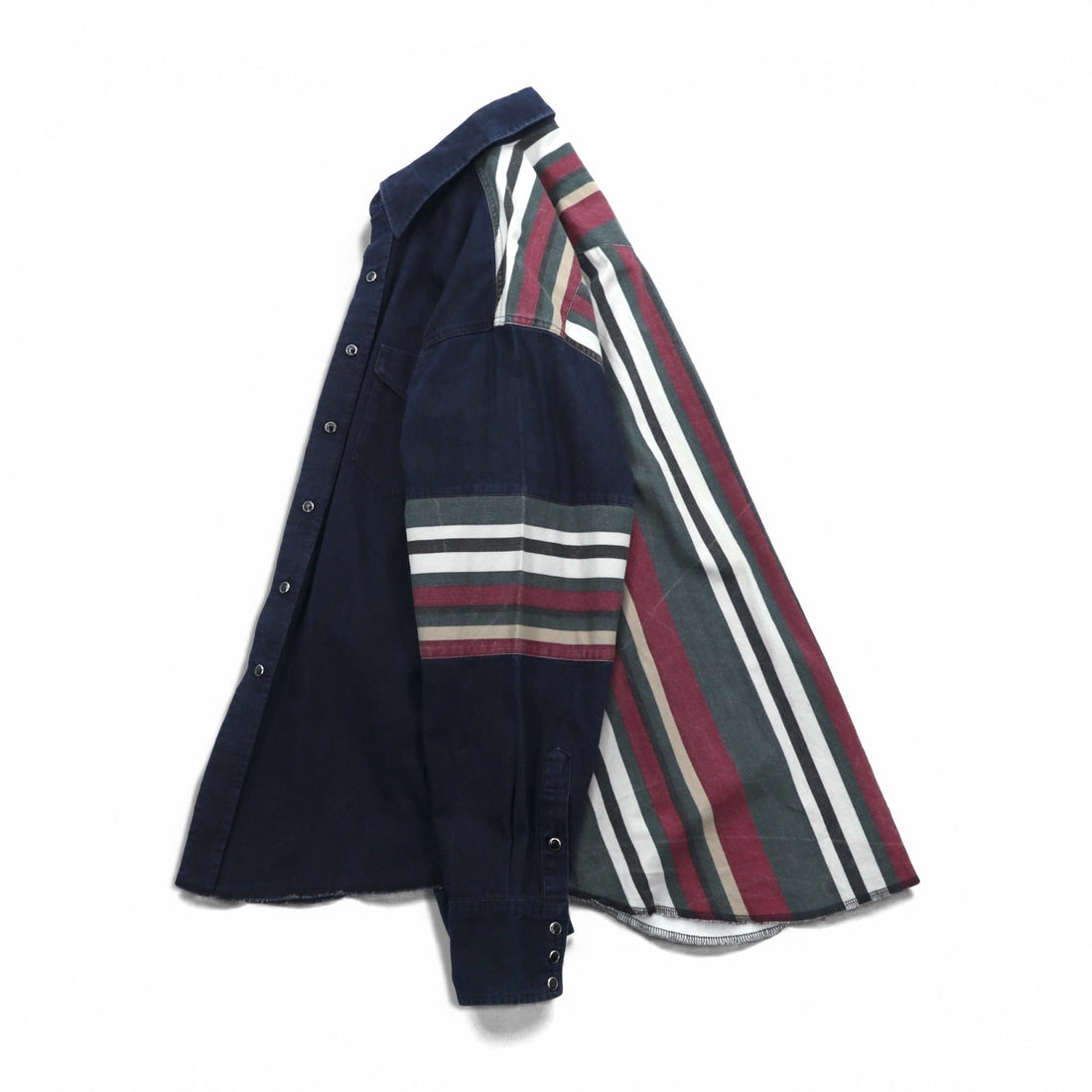 Wrangler 90年代 デニム ウエスタン シャツ XL ネイビー 濃紺 ストライプ 胸ポケット 切替デザイン