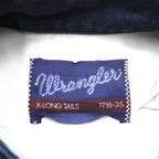 Wrangler 90年代 デニム ウエスタン シャツ XL ネイビー 濃紺 ストライプ 胸ポケット 切替デザイン