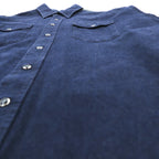Wrangler 90年代 デニム ウエスタン シャツ XL ネイビー 濃紺 ストライプ 胸ポケット 切替デザイン