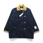 Iron trevor Made in Italy Duck Fireman Jacket Coverall 2XL Navy Corduroy Collar with Detachable Liner and Chin Strap Unused