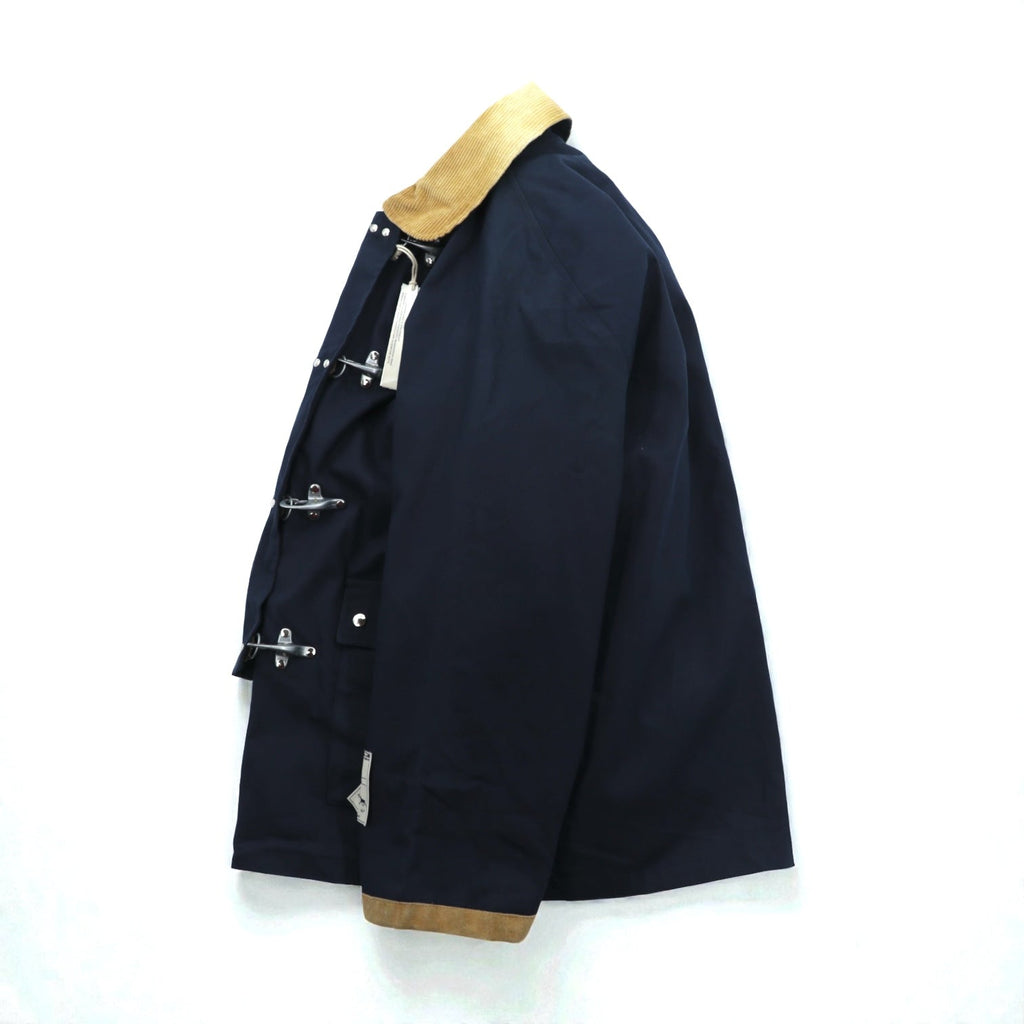 Iron trevor Made in Italy Duck Fireman Jacket Coverall 2XL Navy Corduroy Collar with Detachable Liner and Chin Strap Unused