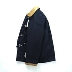 Iron trevor Made in Italy Duck Fireman Jacket Coverall 2XL Navy Corduroy Collar with Detachable Liner and Chin Strap Unused