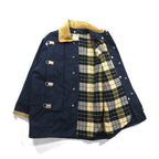 Iron trevor Made in Italy Duck Fireman Jacket Coverall 2XL Navy Corduroy Collar with Detachable Liner and Chin Strap Unused