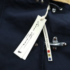 Iron trevor Made in Italy Duck Fireman Jacket Coverall 2XL Navy Corduroy Collar with Detachable Liner and Chin Strap Unused