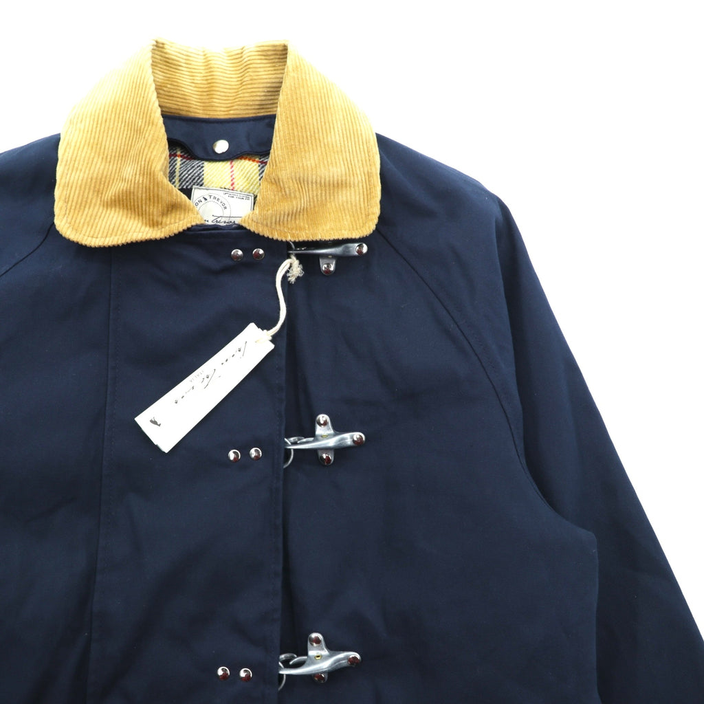 Iron trevor Made in Italy Duck Fireman Jacket Coverall 2XL Navy Corduroy Collar with Detachable Liner and Chin Strap Unused