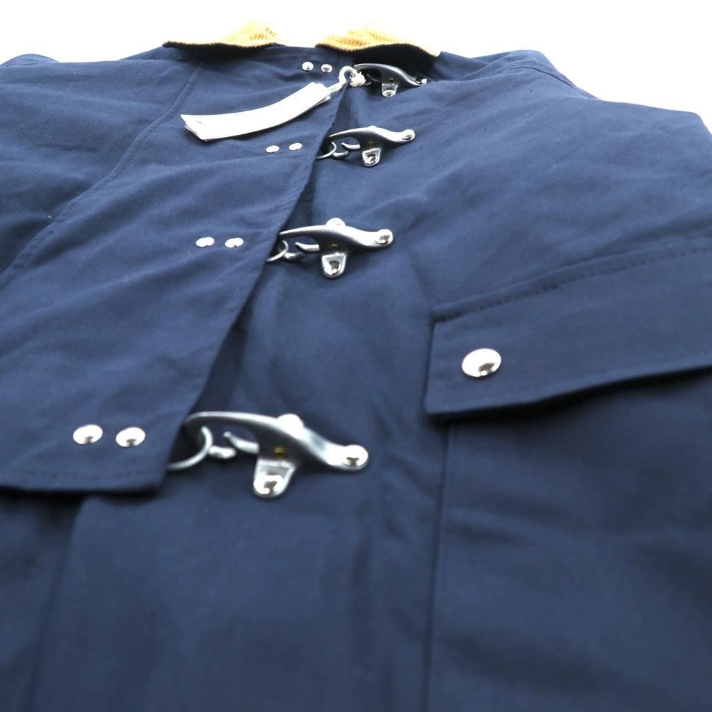 Iron trevor Made in Italy Duck Fireman Jacket Coverall 2XL Navy Corduroy Collar with Detachable Liner and Chin Strap Unused