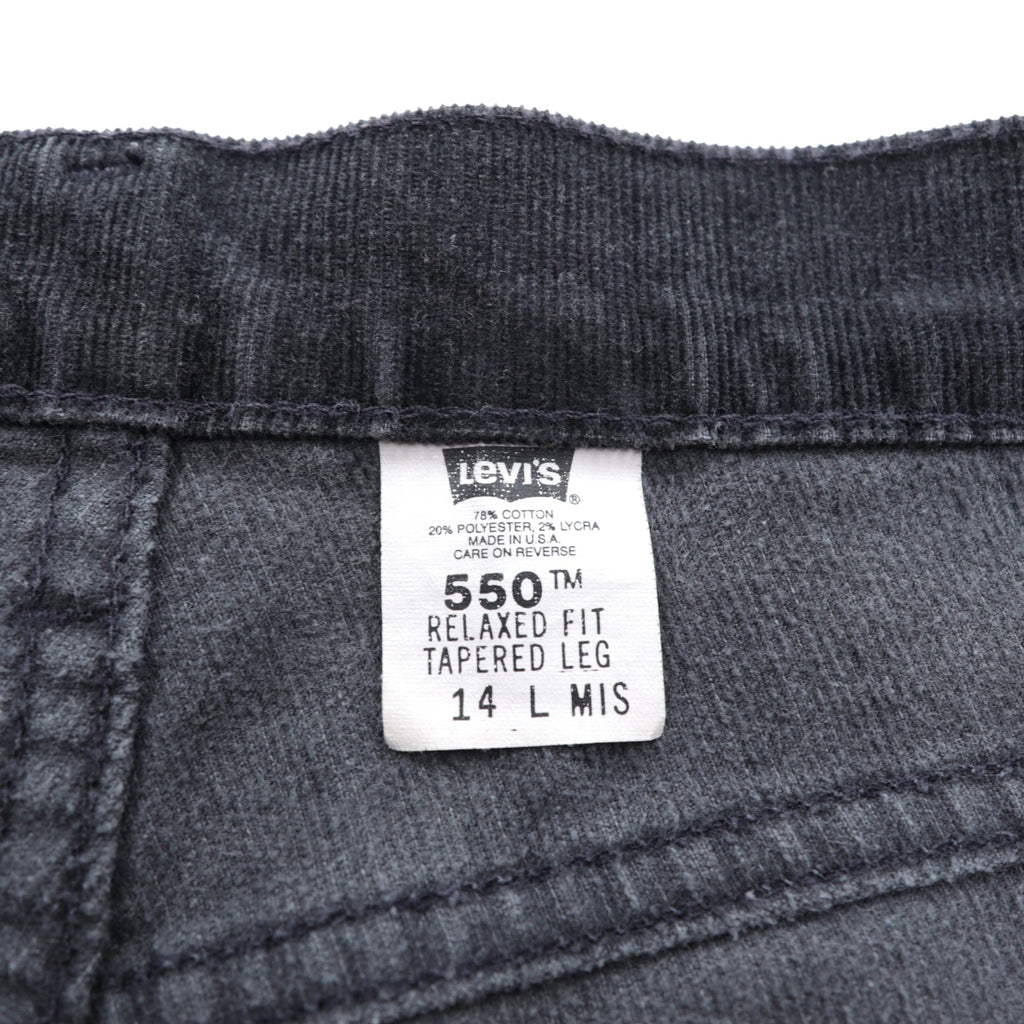 Levi's 90年代 USA製 550 リラックスフィット テーパード コーデュロイ チノパンツ L ブラック ストレッチ RELAXED FIT TAPERED LEG