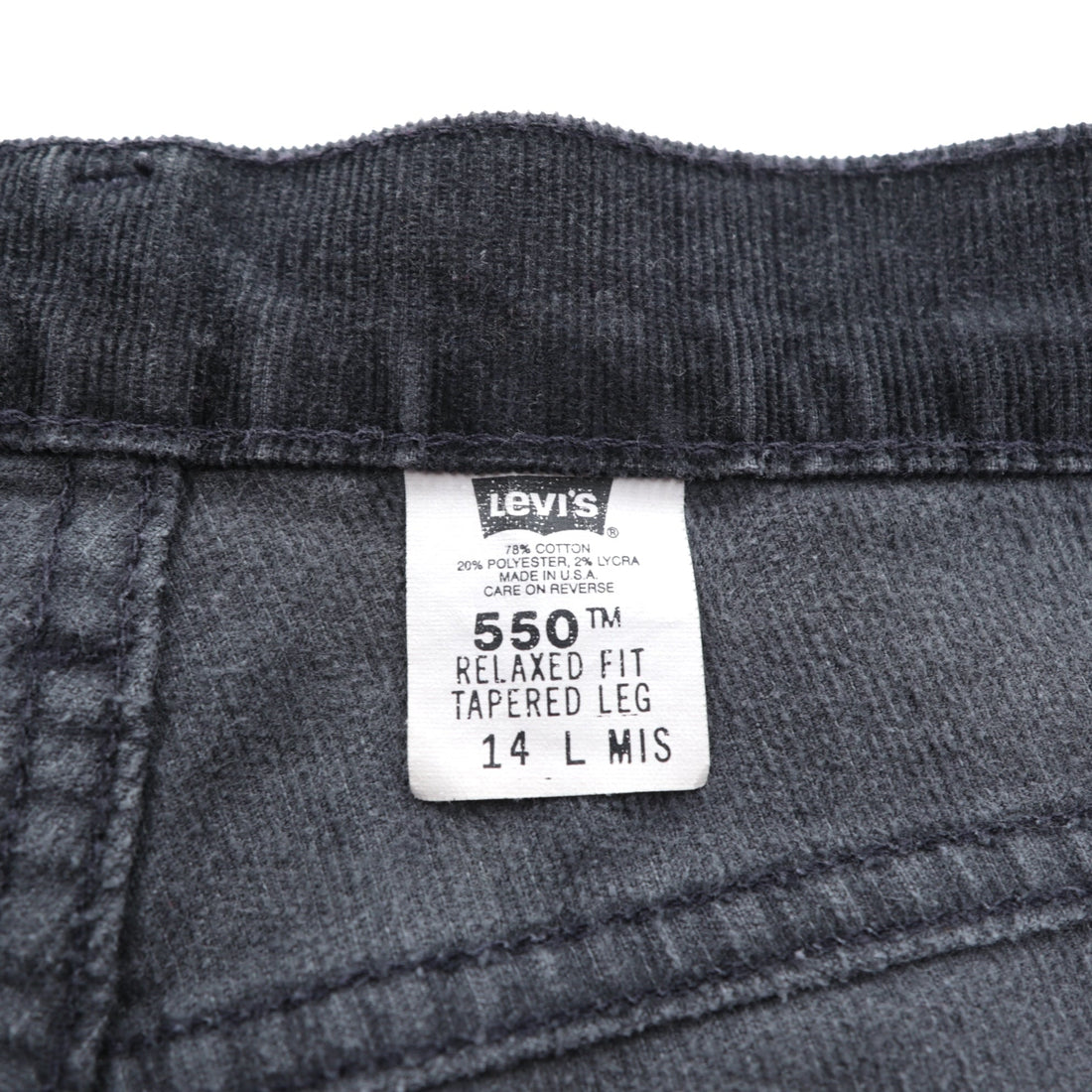 Levi's 90年代 USA製 550 リラックスフィット テーパード コーデュロイ チノパンツ L ブラック ストレッチ RELAXED FIT TAPERED LEG