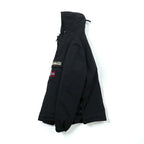 NAPAPIJRI フリース裏地 ハーフジップ 中綿 アノラックパーカー ナイロンジャケット XL ブラック サイドジップ スリット
