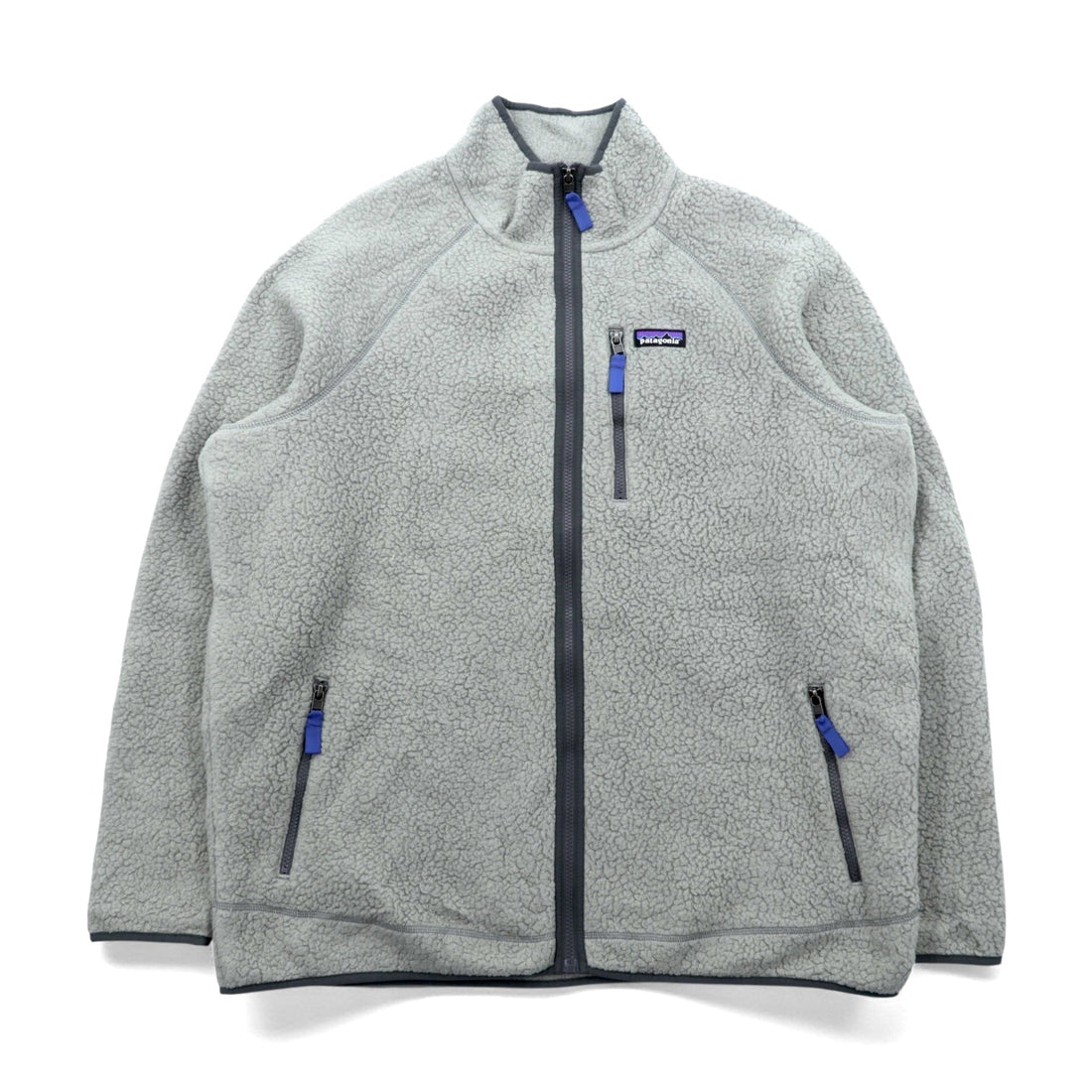 Patagonia Retro Pile Full Zip Fleece Jacket 2XL Gray with Chest Pocket -22801