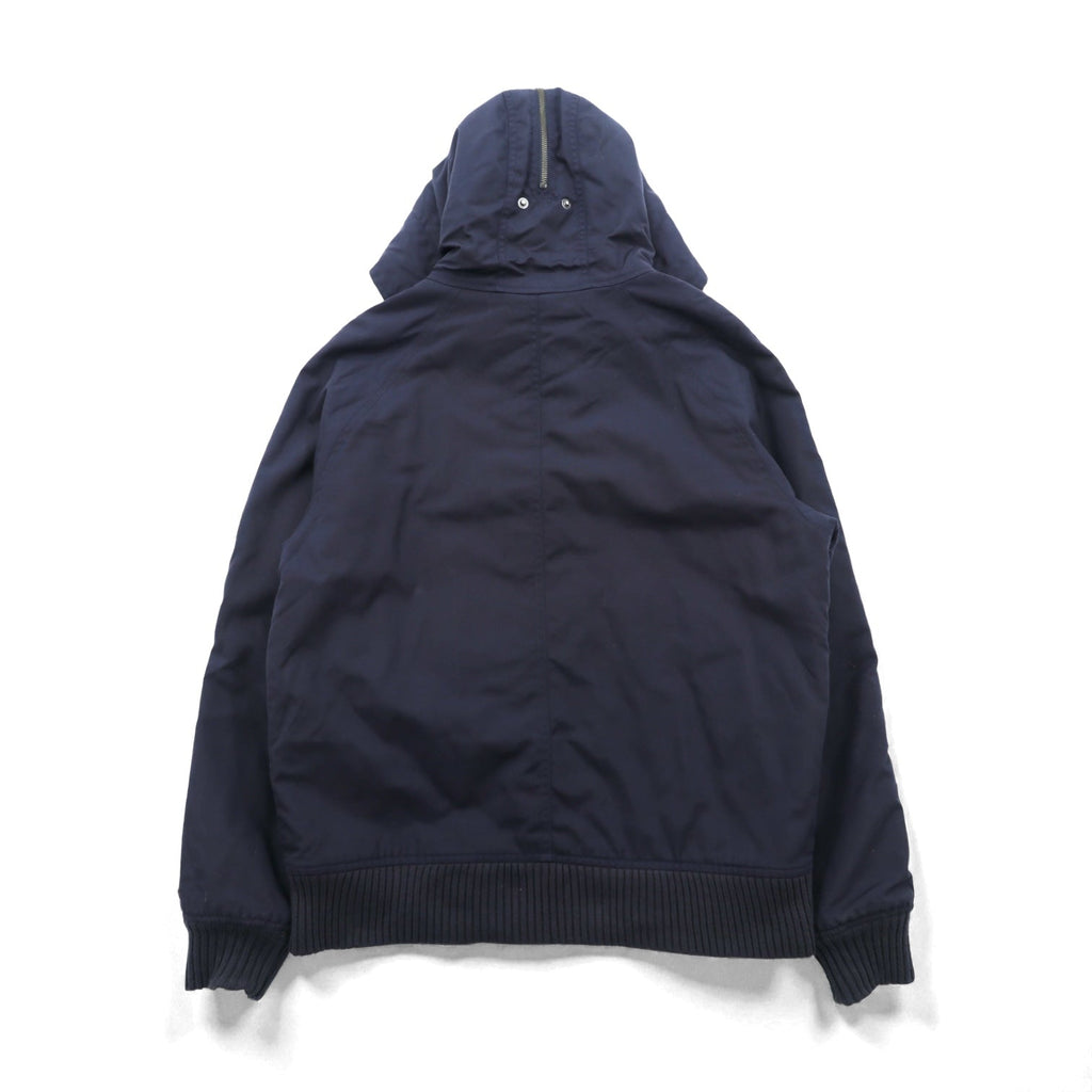 Woolrich N-2B Flight Jacket Padded Bomber Jacket, Size L, Navy, Short Length, Nylon Rabbit Hoodie, Faux Fur