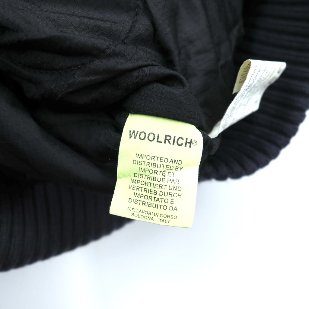 Woolrich N-2B Flight Jacket Padded Bomber Jacket, Size L, Navy, Short Length, Nylon Rabbit Hoodie, Faux Fur