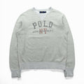 Polo Ralph Lauren Double V Print Arch Logo Sweatshirt, Large, Gray, NY ATHLETIC DEPT.