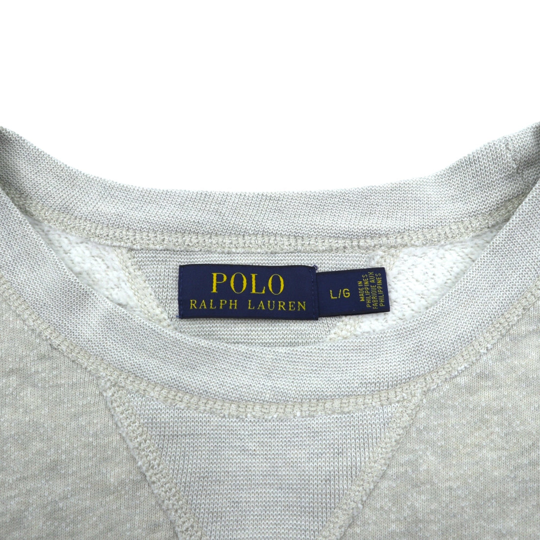 Polo Ralph Lauren Double V Print Arch Logo Sweatshirt, Large, Gray, NY ATHLETIC DEPT.