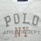 Polo Ralph Lauren Double V Print Arch Logo Sweatshirt, Large, Gray, NY ATHLETIC DEPT.