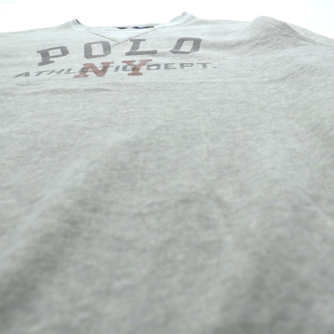Polo Ralph Lauren Double V Print Arch Logo Sweatshirt, Large, Gray, NY ATHLETIC DEPT.