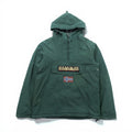NAPAPIJRI ハーフジップ アノラックパーカー ナイロンジャケット フリースライナー L カーキ RAIN FOREST WINTER ANORAK TAPED SEAMS N0Y7H2