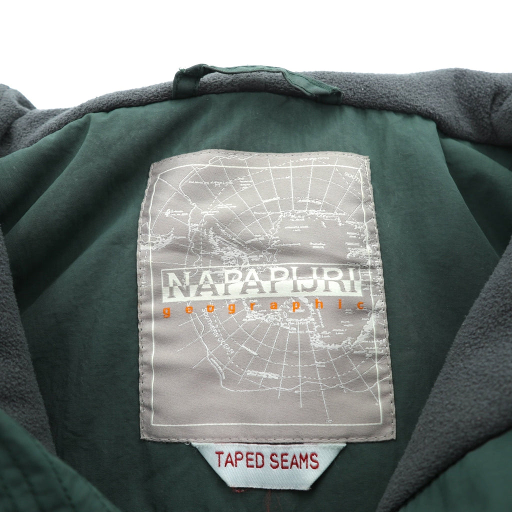NAPAPIJRI ハーフジップ アノラックパーカー ナイロンジャケット フリースライナー L カーキ RAIN FOREST WINTER ANORAK TAPED SEAMS N0Y7H2