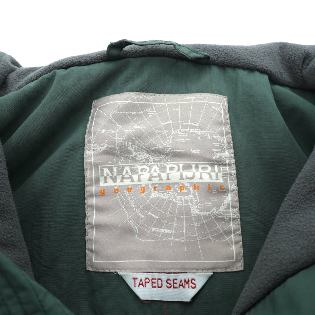NAPAPIJRI ハーフジップ アノラックパーカー ナイロンジャケット フリースライナー L カーキ RAIN FOREST WINTER ANORAK TAPED SEAMS N0Y7H2