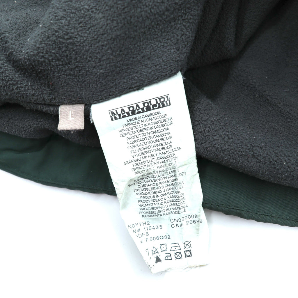 NAPAPIJRI ハーフジップ アノラックパーカー ナイロンジャケット フリースライナー L カーキ RAIN FOREST WINTER ANORAK TAPED SEAMS N0Y7H2
