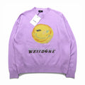 WE11DONE Smiley Printed Knit Sweater Cotton L Lavender Unused