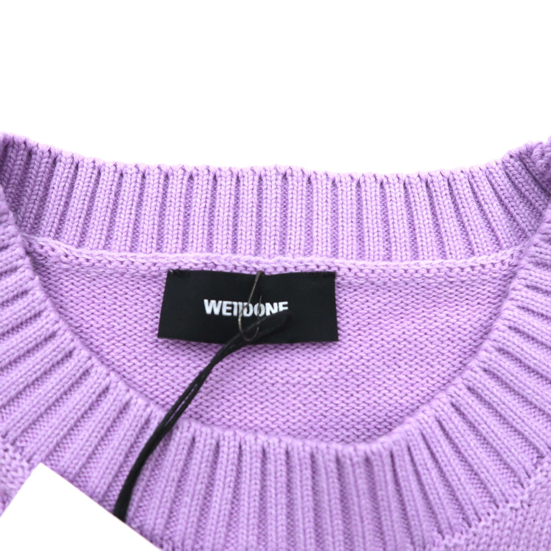 WE11DONE Smiley Printed Knit Sweater Cotton L Lavender Unused