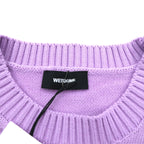 WE11DONE Smiley Printed Knit Sweater Cotton L Lavender Unused