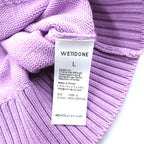 WE11DONE Smiley Printed Knit Sweater Cotton L Lavender Unused