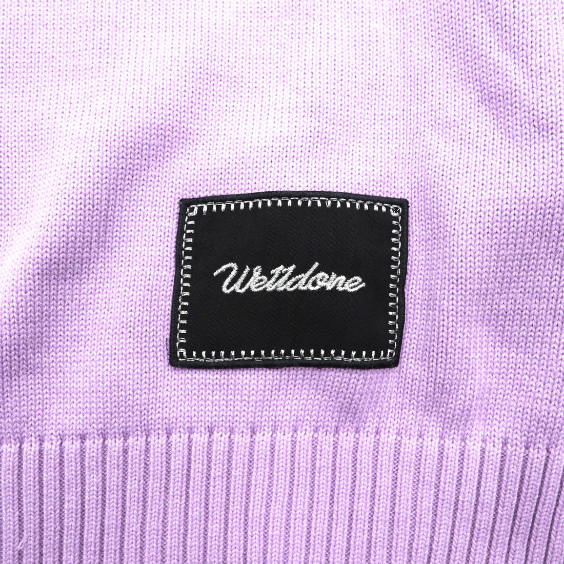 WE11DONE Smiley Printed Knit Sweater Cotton L Lavender Unused