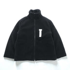 WE11DONE Stand Collar Fleece Jacket, Small, Black Padded, High Neck, WD-AG9-20-153-U-BK, Unused