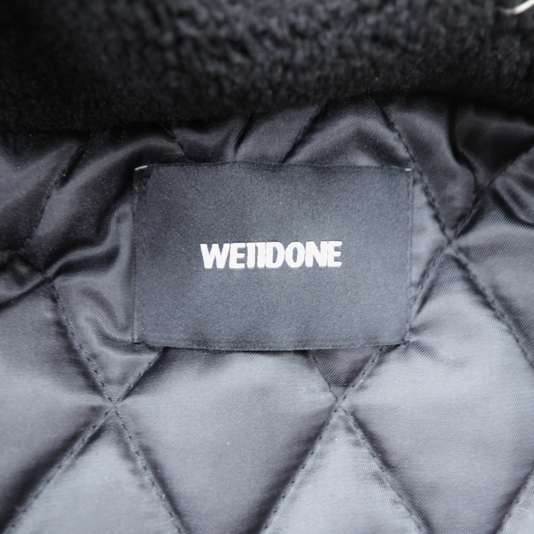 WE11DONE Stand Collar Fleece Jacket, Small, Black Padded, High Neck, WD-AG9-20-153-U-BK, Unused
