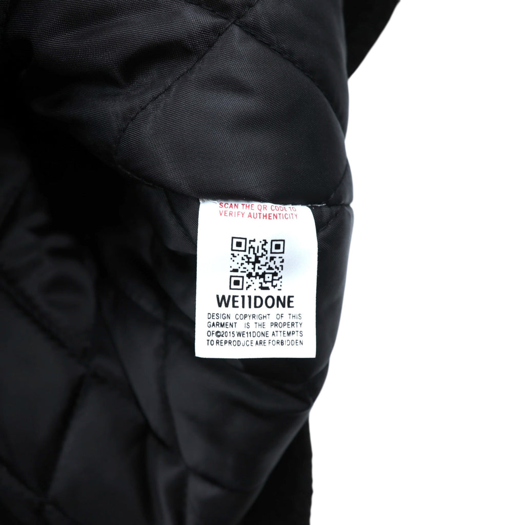 WE11DONE Stand Collar Fleece Jacket, Small, Black Padded, High Neck, WD-AG9-20-153-U-BK, Unused