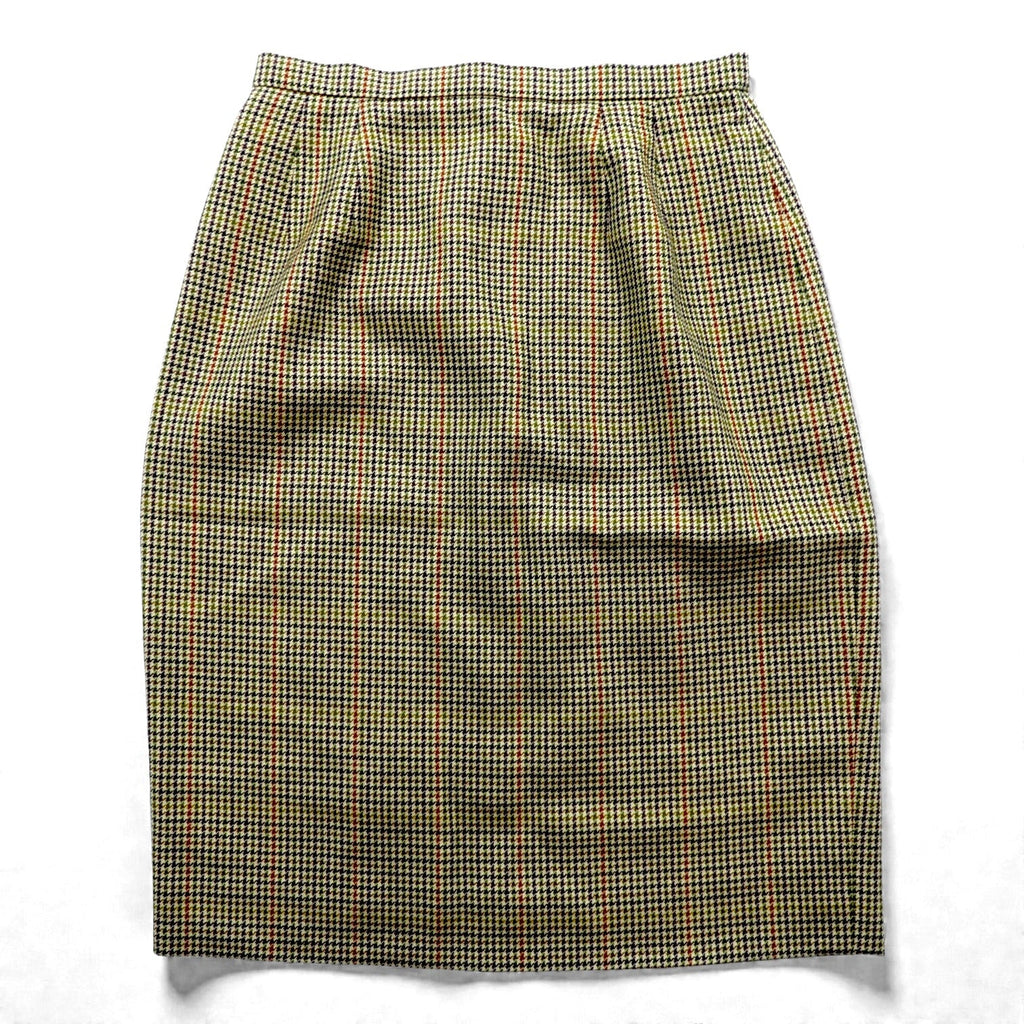 BURBERRY 90年代 日本製 ガンクラブチェック スカート M ベージュ スコットランドウール