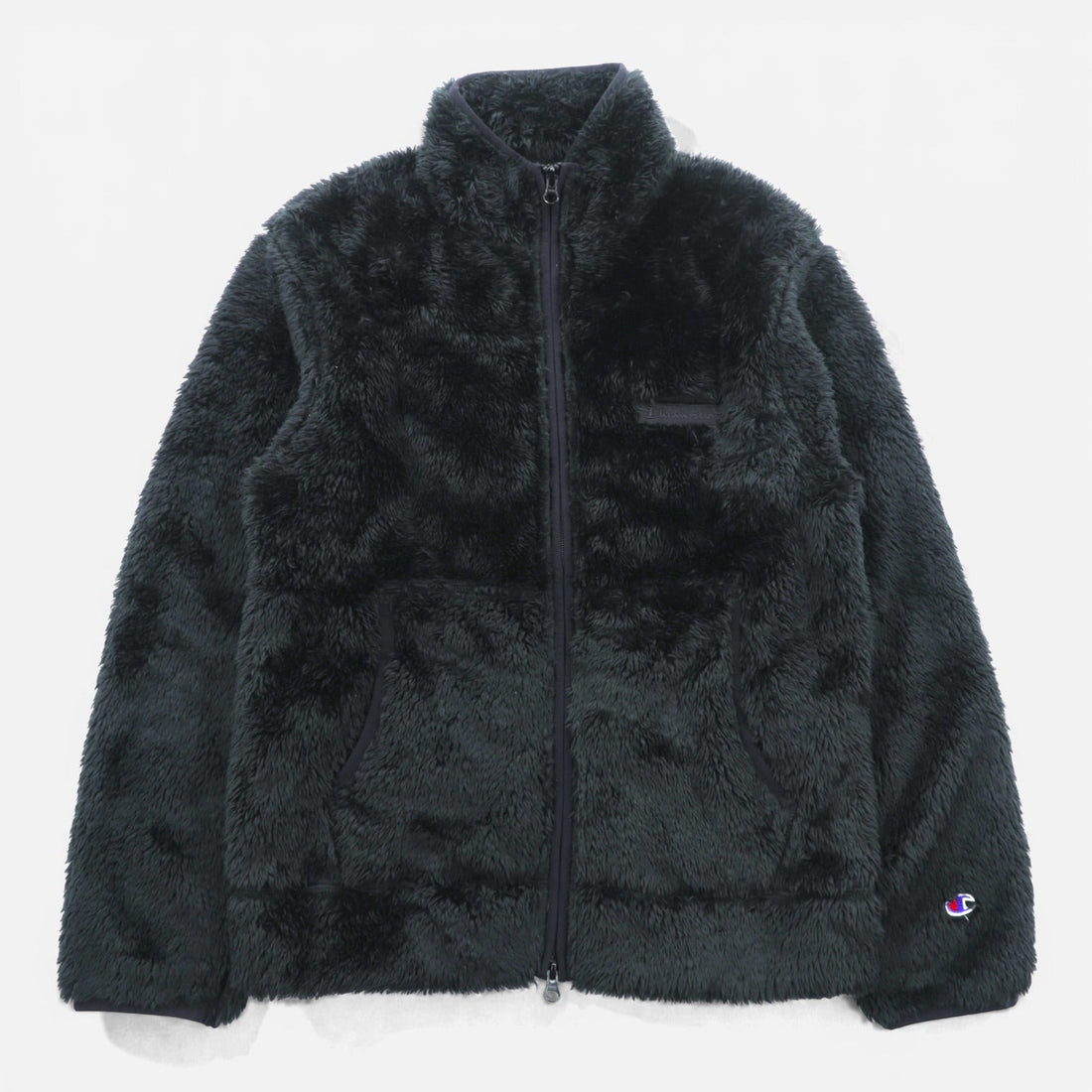 Champion Sherpa Fleece Jacket, Medium, Black, Stand Collar, Sonny Label Exclusive, C8-U613