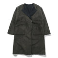 Johnbull リバーシブル 2WAY フェイクムートン コート ノーカラーコート S ブラウン ボア AH066M