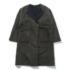 Johnbull リバーシブル 2WAY フェイクムートン コート ノーカラーコート S ブラウン ボア AH066M