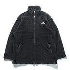 adidas 90年代 デサント社製 フリースジャケット M ブラック スタンドカラー ADVENTURE 日本製