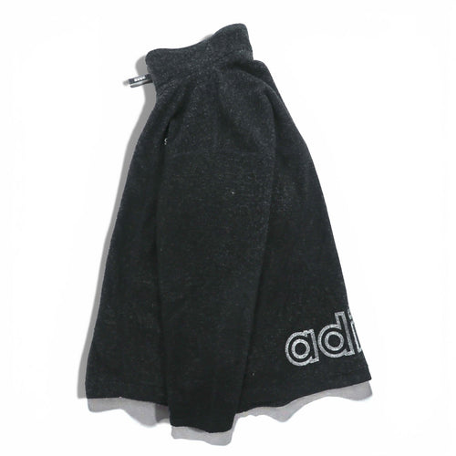 adidas 90s Descente Fleece Jacket, Medium, Black, Stand Collar, ADVENTURE, Made in Japan