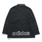 adidas 90年代 デサント社製 フリースジャケット M ブラック スタンドカラー ADVENTURE 日本製