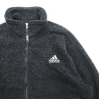 adidas 90年代 デサント社製 フリースジャケット M ブラック スタンドカラー ADVENTURE 日本製