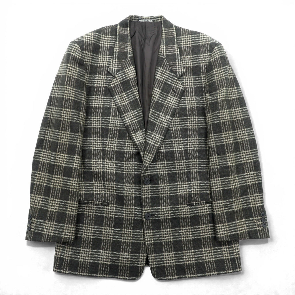 GIORGIO ARMANI イタリア製 LE COLLEZIONI ツイード 2B テーラードジャケット ブレザー L ブラウン ウール チェック BLOOMINGDALE'S