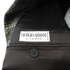 GIORGIO ARMANI イタリア製 LE COLLEZIONI ツイード 2B テーラードジャケット ブレザー L ブラウン ウール チェック BLOOMINGDALE'S