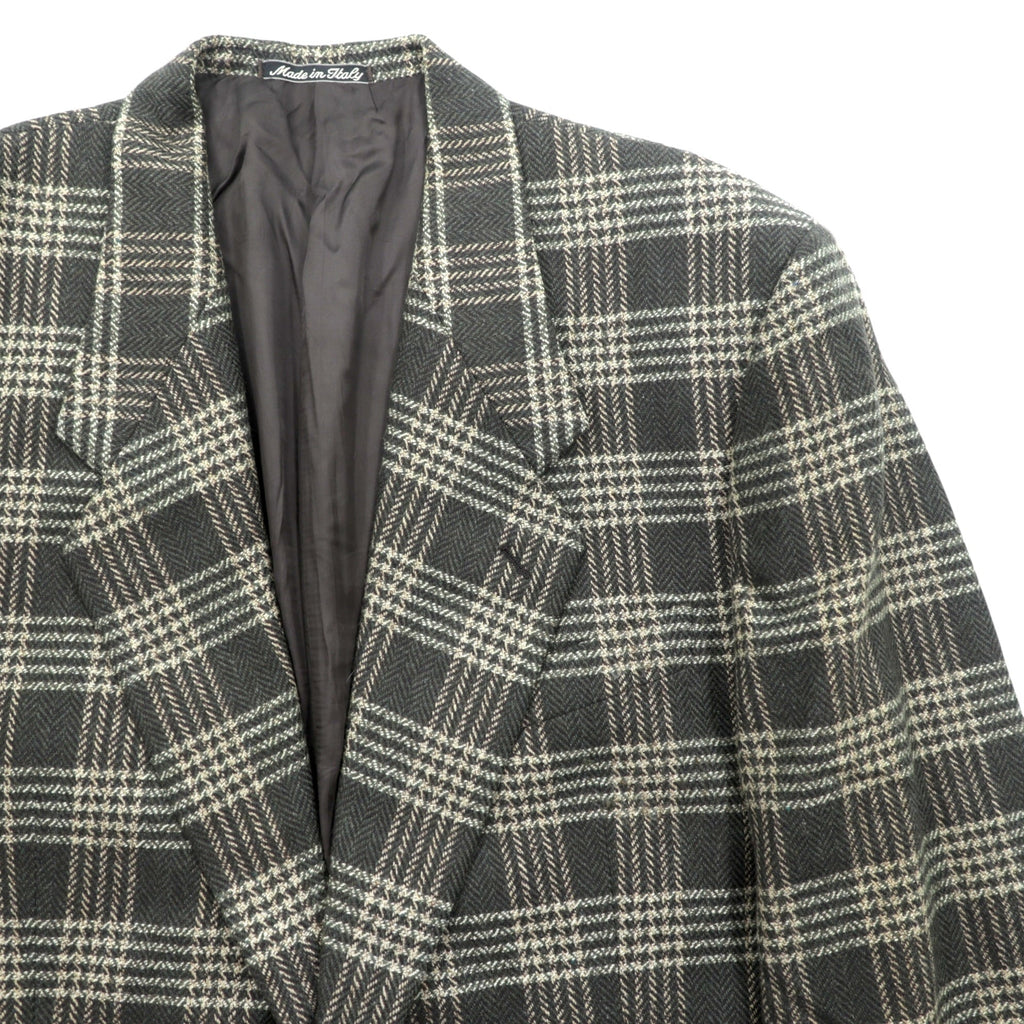 GIORGIO ARMANI イタリア製 LE COLLEZIONI ツイード 2B テーラードジャケット ブレザー L ブラウン ウール チェック BLOOMINGDALE'S