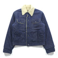 Sears 70s Short Denim Jacket, Snap Button Work Size L, Indigo, Boa Lining