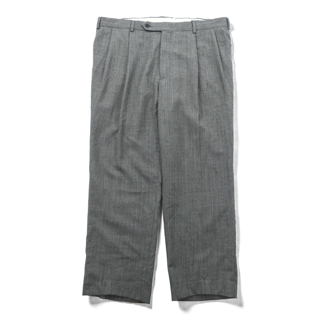 NAUTICA Cashmere Blend 2-Tuck Wide Slacks Pants, Size L, Gray Wool, Suspender Buttons